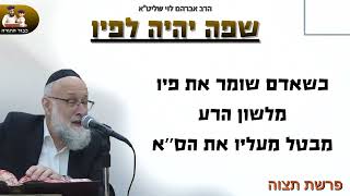 "שפה יהיה לפיו" – על מעלת שמירת הלשון! – הרב אברהם לוי שליט"א (פרשת תצוה) (הרב שלמה לוינשטיין) - התמונה מוצגת ישירות מתוך אתר האינטרנט יוטיוב. זכויות היוצרים בתמונה שייכות ליוצרה. קישור קרדיט למקור התוכן נמצא בתוך דף הסרטון