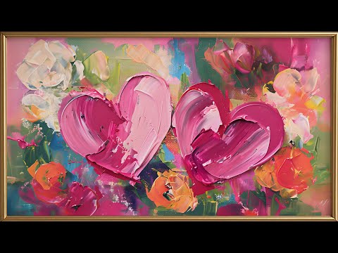 Valentine’s Day Love Hearts | Romantic Floral Art | Free 4K TV Screensaver