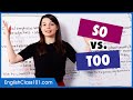 So Vs Too Learn English