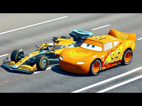 Lightning McQueen Orange Edition vs McLaren F1 2022 - Drag Race 20 KM