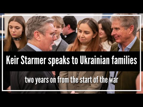 Keir Starmer meets Ukrainian families on the two year anniversary of the war in Ukraine