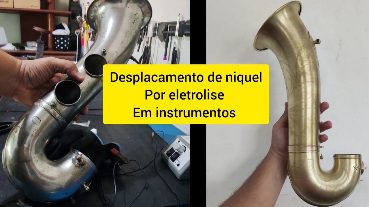 Desplacamento de niquel por eletrolise em instrumentos de sopro (saxofone, trompete,metais)