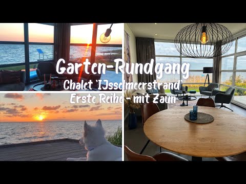 Garten Rundgang: Chalet IJsselmeerstrand - Erste Reihe - mit Zaun - in Enkhuizen (NL)