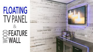 DIY Mancave Renovation || Floating TV Wall - Ikea Cabinets - Reclaimed Wood Wall