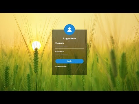 How To Create Transparent Login Form Using HTML and CSS | HTML Form