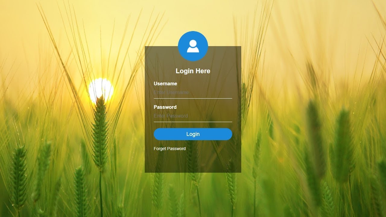 <h1 class=title>How To Create Transparent Login Form Using HTML and CSS | HTML Form</h1>