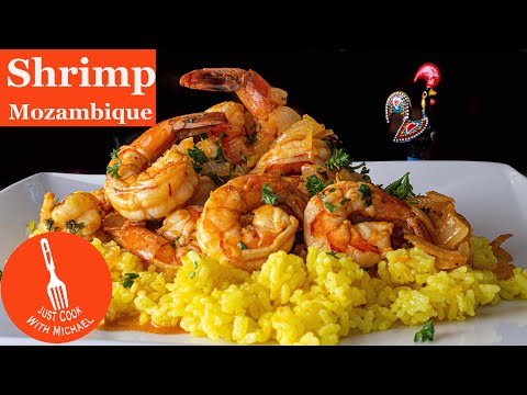 Shrimp Mozambique | Portuguese Spicy Shrimp with Saffron Rice