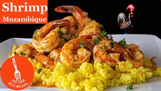 Shrimp Mozambique | Portuguese Spicy Shrimp with Saffron Rice