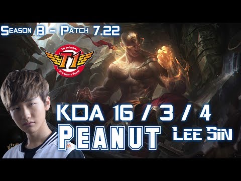 SKT T1 Peanut LEE SIN vs RAMMUS Jungle - Patch 7.22 KR Ranked