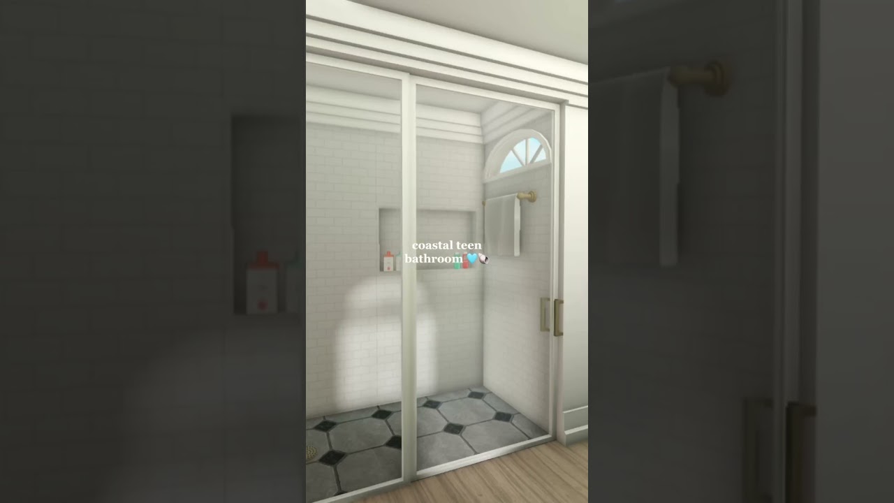 coastal teen bathroom 🤍🐚 #bloxburgbuilder #aesthetic #bloxburg #realistic #coastal  #fyp