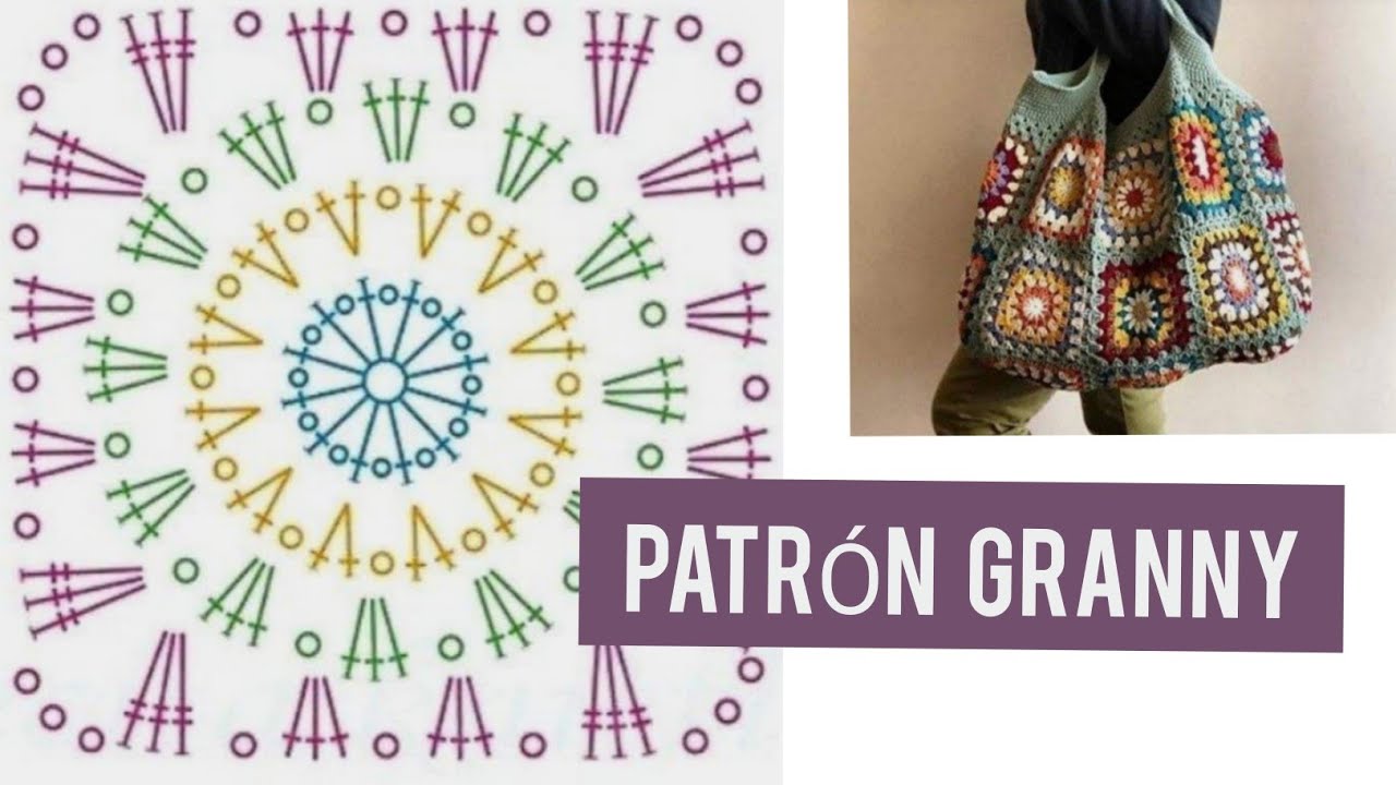 Granny a Crochet para Cartera. Aprender a leer y tejer patrones.