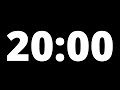 20 Minute Countdown Timer With Alarm (Black Background, No Music, No Sound)