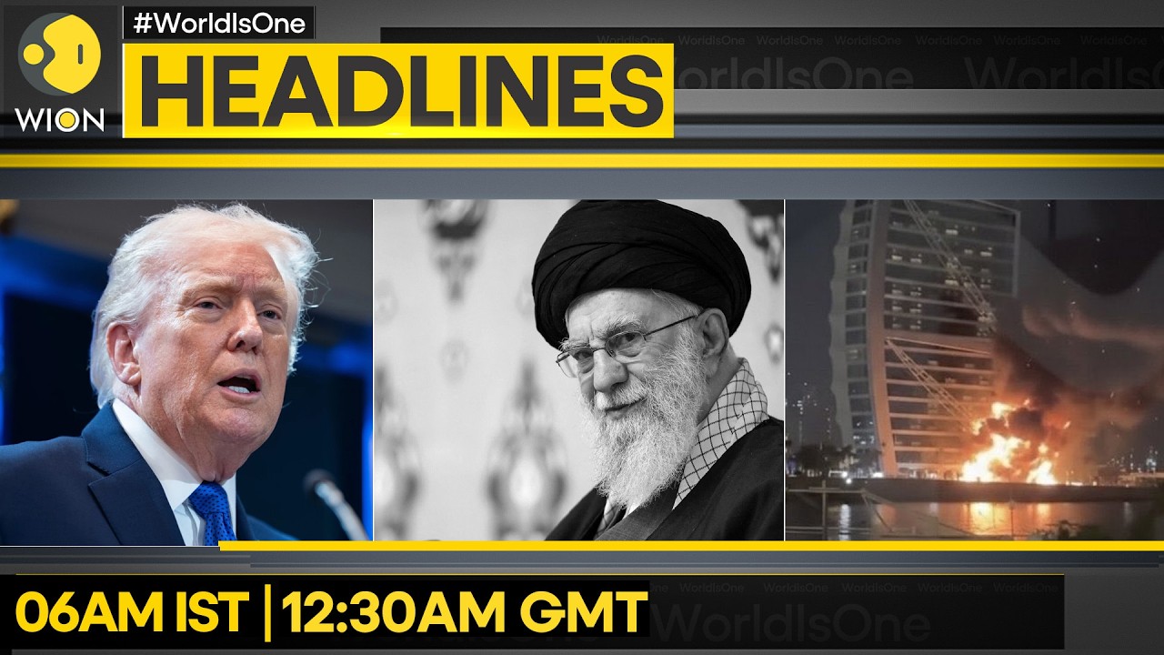 Israel-Iran War: Drone Debris Causes Fire at Burj Al Arab | Trump: Khamenei is Dead | Headlines