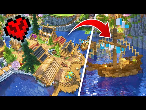 BlueNerd - I Built a FISHING ISLAND in Minecraft Hardcore