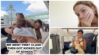 WE WENT FIRST CLASS .. THEN GOT KICKED OUT OF SCHOOL | VLOG#21000