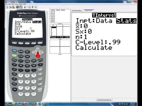 Finding t test statistic for confidence interval on TI 84 ...