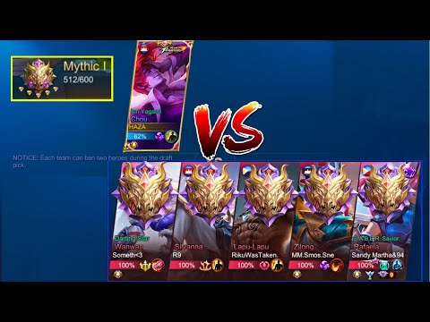 1 HAZA PLAYER  VS 5 MYTIC GLORY | WHO WIN? -MLBB
