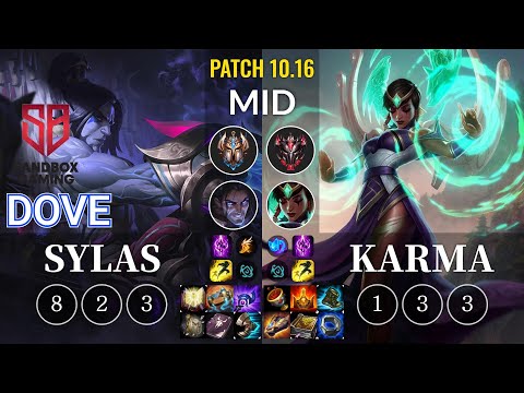 SB Dove Sylas vs Karma Mid - KR Patch 10.16