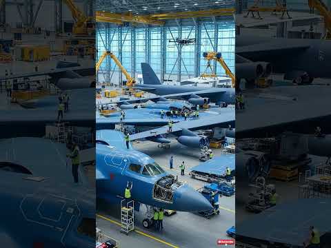 Massive B-52 type bombers #shorts #militaryaviation #aircraftrepair #engineering #viralshorts