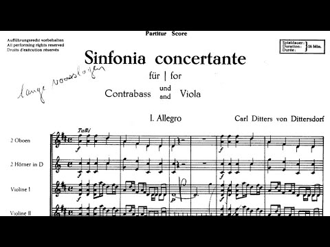 Carl Ditters von Dittersdorf - "Sinfonia Concertante" for Double Bass, Viola and Orchestra