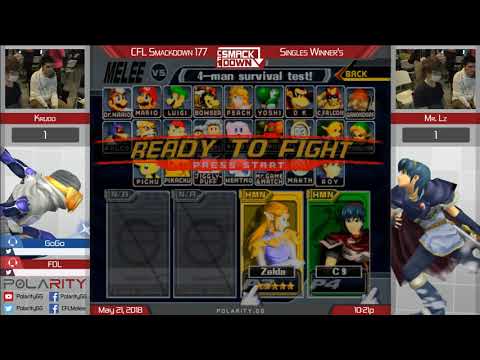 CFL Smackdown 177 Melee - Krudo (Sheik) vs MrLz (Marth) - Winners Semis