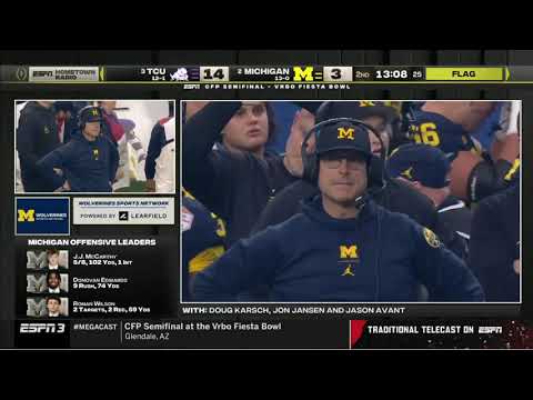 2022 CFP SEMIFINAL - Michigan vs TCU - Main Broadcast with Jansen/Karsch Radio Call (Condensed)