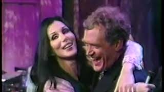 Cher and David Letterman Kiss