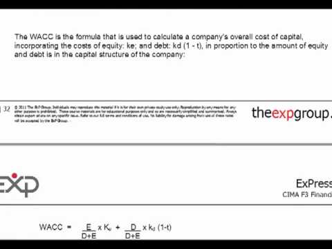 CIMA F3 - 4 Cost of debt and WACC