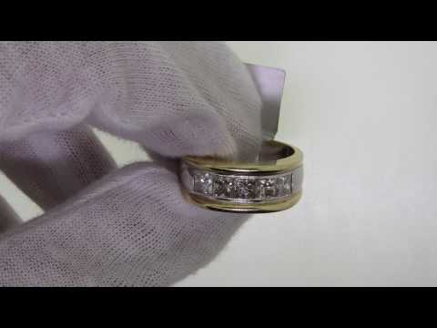 2.50 Carat Mens Princess Cut 5-Stone Diamond Ring 2342-B