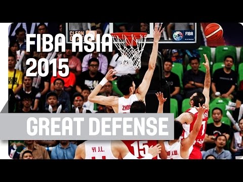 Zhou at it Again with his Second Huge Block! - 2015 FIBA Asia Championship