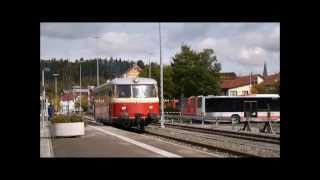 preview picture of video '[Schwäbische Albbahn] [HD] Der Uerdinger Schienenbus Ulmer Spatz und der MAN-Schienenbus VT8'