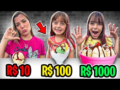 QUEM FAZ O MELHOR SORVETE DE R$10, R$100 e R$1000   Desafio