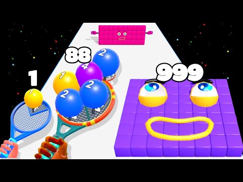 NUMBER BLOCK RUN (vs) ROCKET RUN - ASMR Gameplay Level Up Number Cube