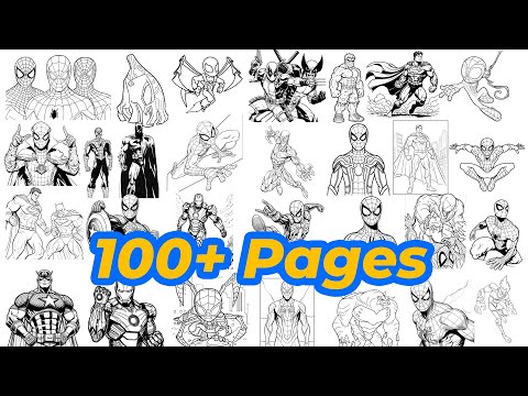 100+ Coloring Pages | Spider-Man, Batman, Superman, Deadpool, Ironman, Goku, Coloring Book