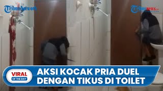 Viral Aksi Kocak Pria Histeris saat Duel dengan Tikus di Toilet, Berujung Kucing Oren Terjepit Pintu