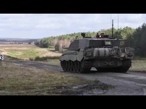 British Army Challenger 2 Tanks During Live Fire