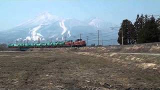 preview picture of video '東日本大震災石油迂回輸送列車　Oil tank train for Earthquake stricken area'