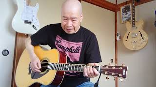 YAMAHA LL16Mで弾き語り。キヨス商会の独り歌。スライドギターレギュラーチューニング演奏。即興オリジナルソング「謎の風邪」新聞記事歌う。