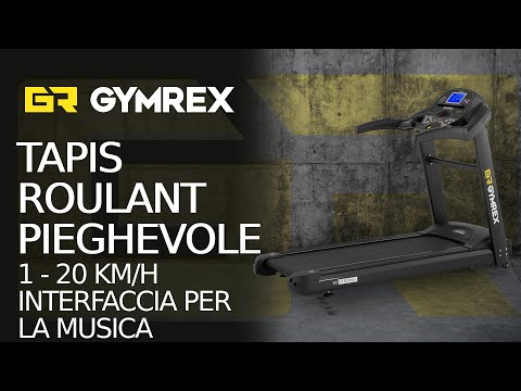 Video - Tapis roulant pieghevole - 1350 W - 1 - 20 km/h - 120 kg - 12 programmi