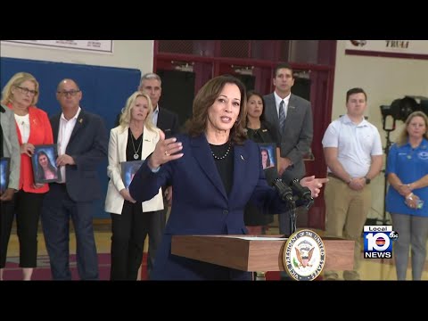 Kamala Harris tours Parkland school massacre site