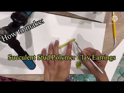 Polymer Clay Tutorial #2 How to Make Succulent Stud Earrings