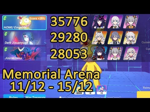 Memorial Arena: Homu King 35776 (+20%), DXY 29280, Jizo 28053 | Honkai Impact 3