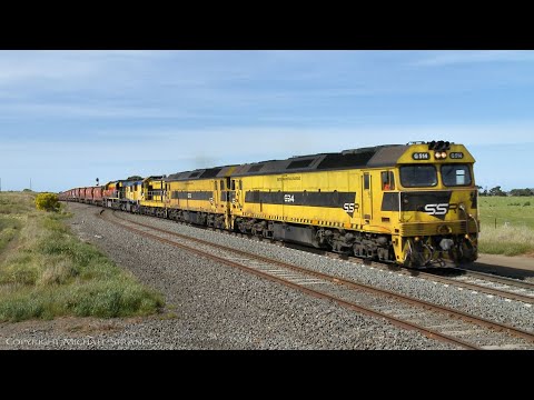 2GK3 SSR Five Locomotive Grain Train With BGKF Hoppers - PoathTV Australian Railways