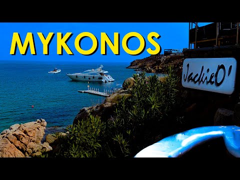 MYKONOS, GREECE 4K HDR – Jackie O’ Beach Club and Town Bar – Scenic Mediterranean Sea