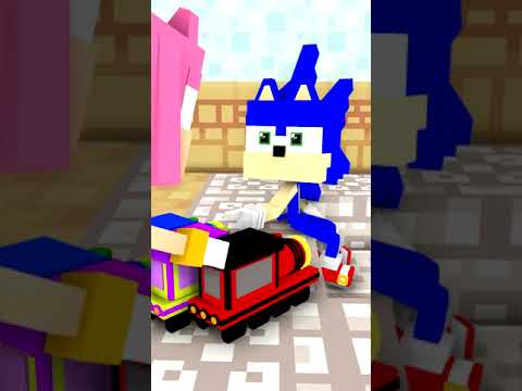 Hell's Comin: Little Sonic and Amy Rose Meet Choo Choo Charles - Minecraft Animation #shorts
