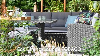 Garten Lounge Set Dining-Ecke Tobago rock-grey