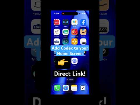 Make a Codex shortcut on your Home Screen #codex thumbnail