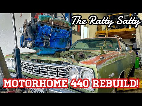 Abandoned 1968 Plymouth Satellite | The Ratty Satty | Motorhome 440 Engine Teardown & Rebuild Begins
