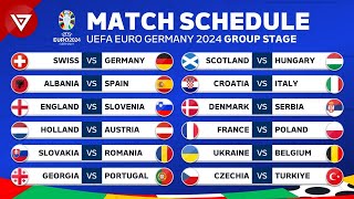 Match Schedule UEFA Euro Germany 2024 Group Stage Full Fixtures