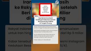 Donasi ke Teheran Tembus Rp9 Miliar! Iran Ucap Terima Kasih ke Indonesia: Kami Tak akan Lupa!